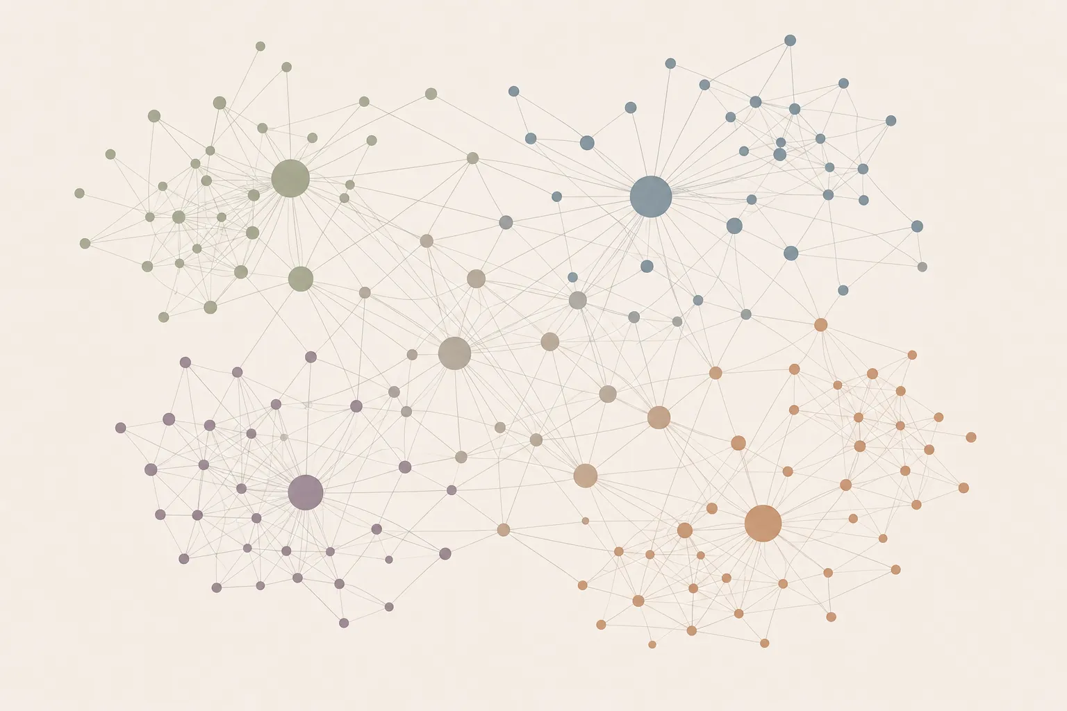 A family network with people connected across many relationships.